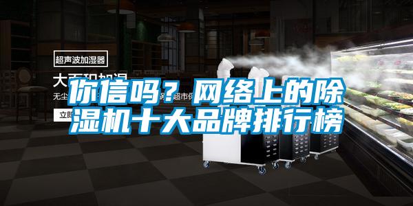你信嗎？網(wǎng)絡(luò)上的除濕機十大品牌排行榜