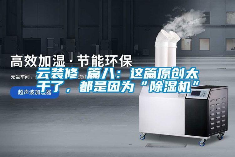 云裝修 篇八：這篇原創(chuàng)太干了，都是因為“除濕機”