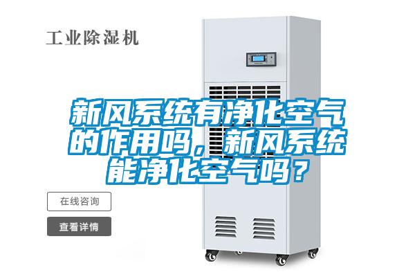 新風(fēng)系統(tǒng)有凈化空氣的作用嗎，新風(fēng)系統(tǒng)能凈化空氣嗎？